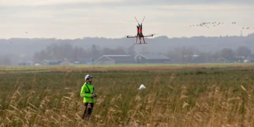 Protection des oiseaux : TenneT expérimente l'installation de balises par drone